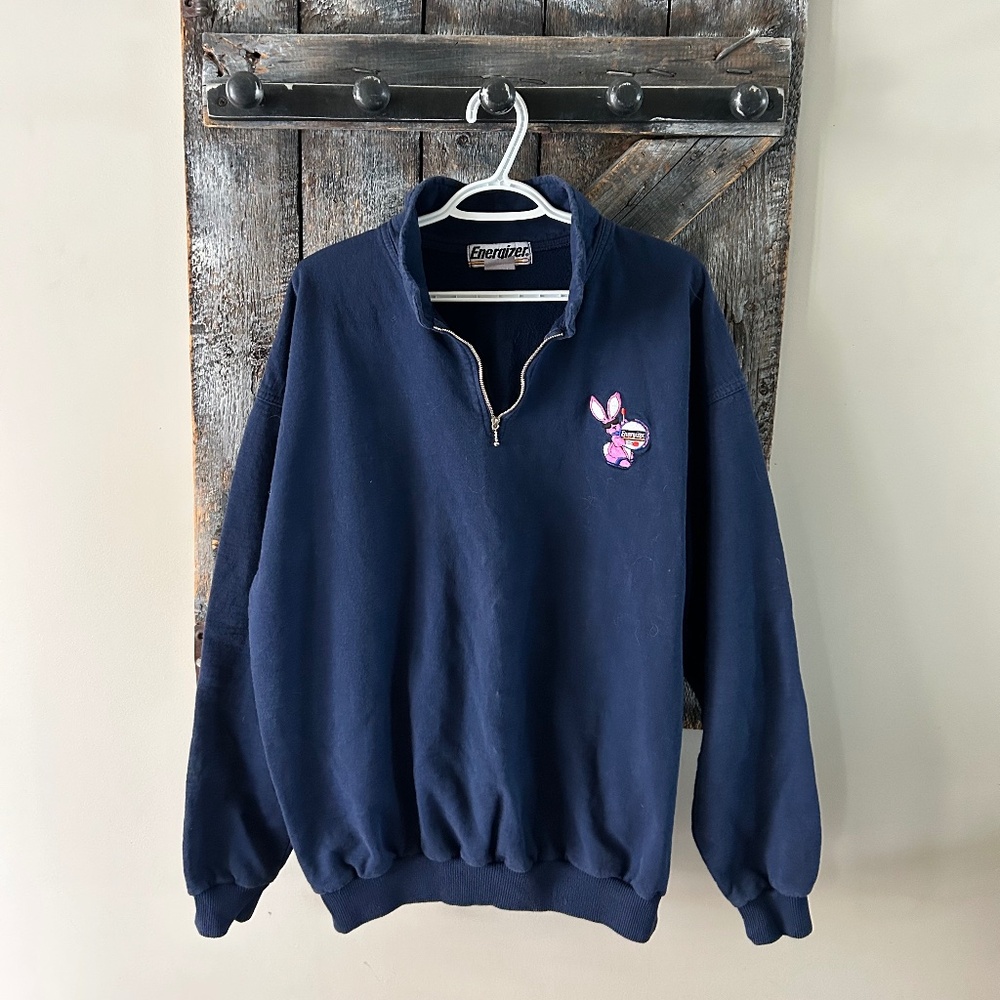 Women's Vintage Energizer Half Zipper Pullover Navy Blue